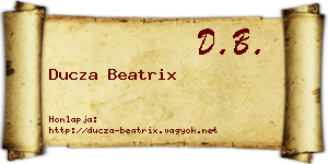 Ducza Beatrix névjegykártya