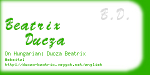 beatrix ducza business card